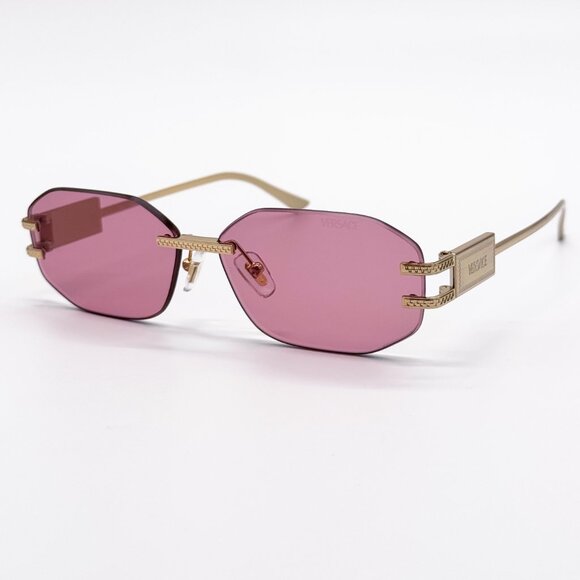 NEW VERSACE VE2274 1002/84 SUNGLASSES VE2274 100284 GOLD PINK MOD 2274 1002/84 - Picture 1 of 10